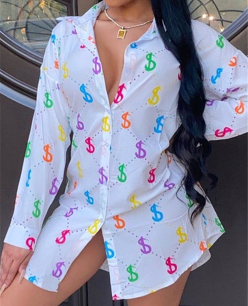 "Color Me Rich" Shirt Dress