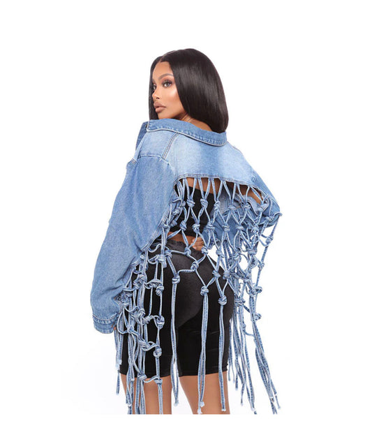 Tasha | Fringe Jean Jacket